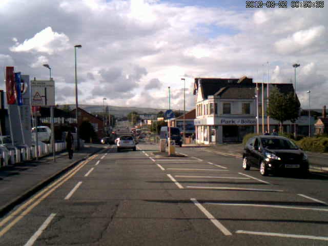 Northbound cycle lane passing Weston Street
