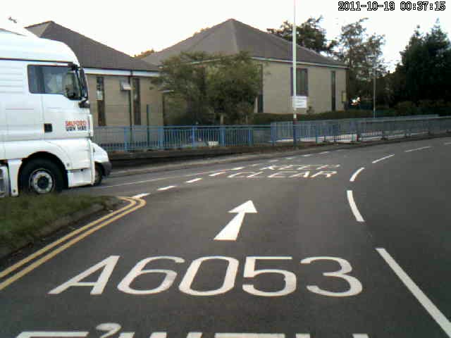 Claiming the lane on Kearsley roundabout